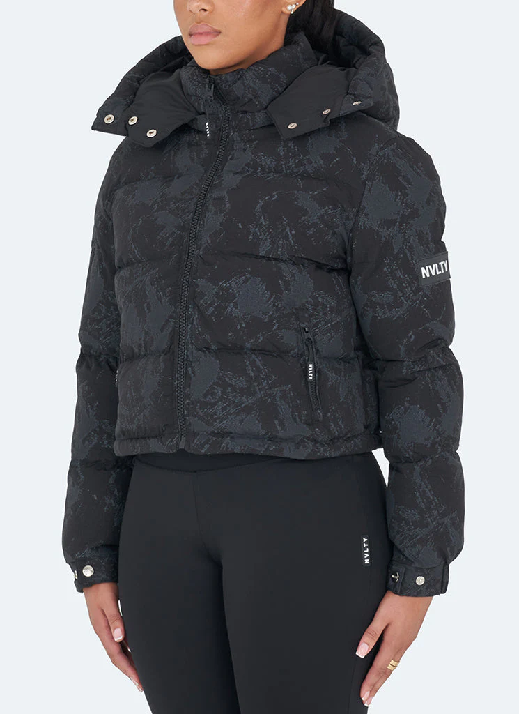 Concrete Puffer Jacket - Black - Image 4