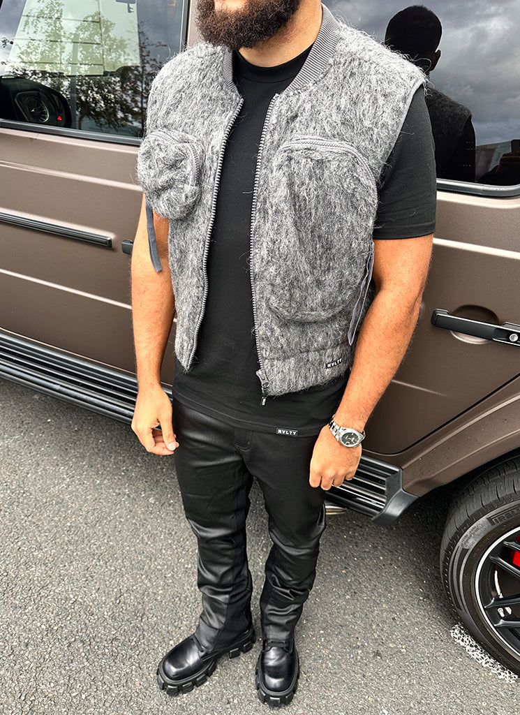 Knit Fitted T-Shirt - Black - Image 3