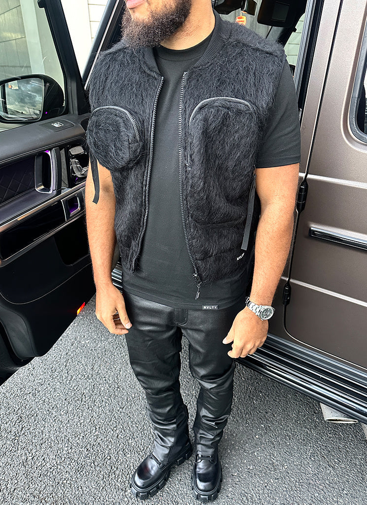 Knit Fitted T-Shirt - Black - Image 5