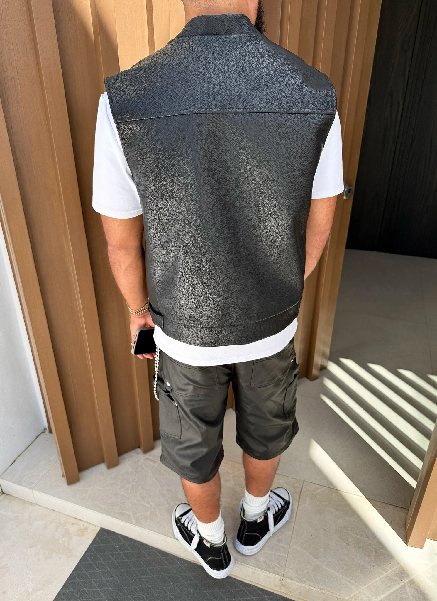 Leather Vest - Black - Image 10