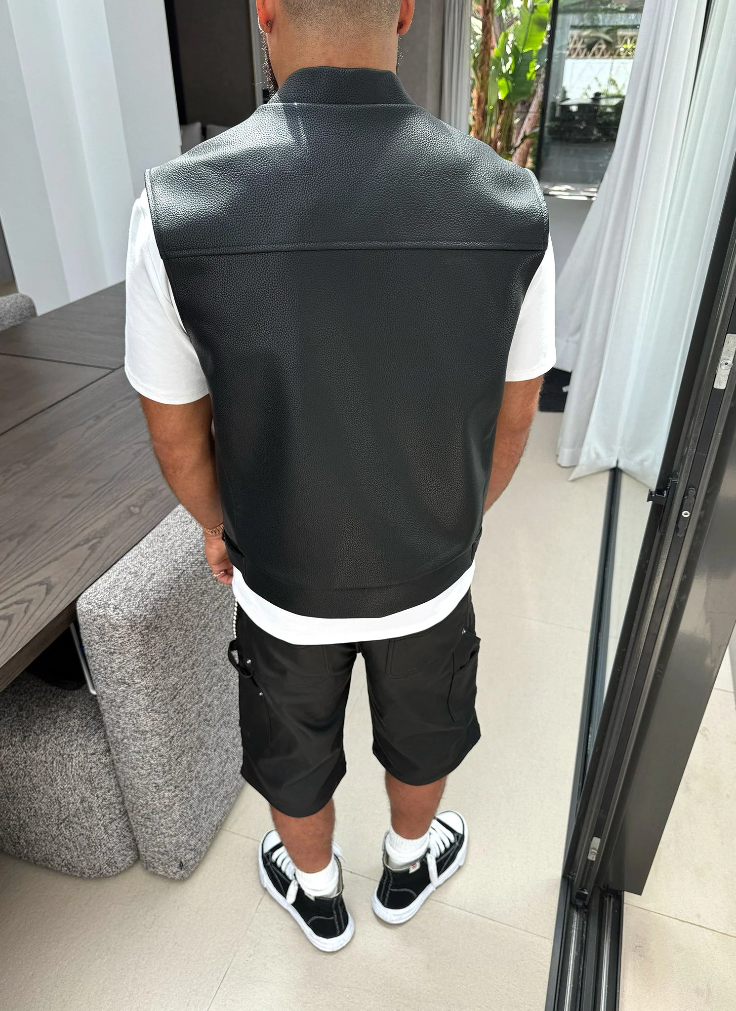 Leather Vest - Black - Image 6