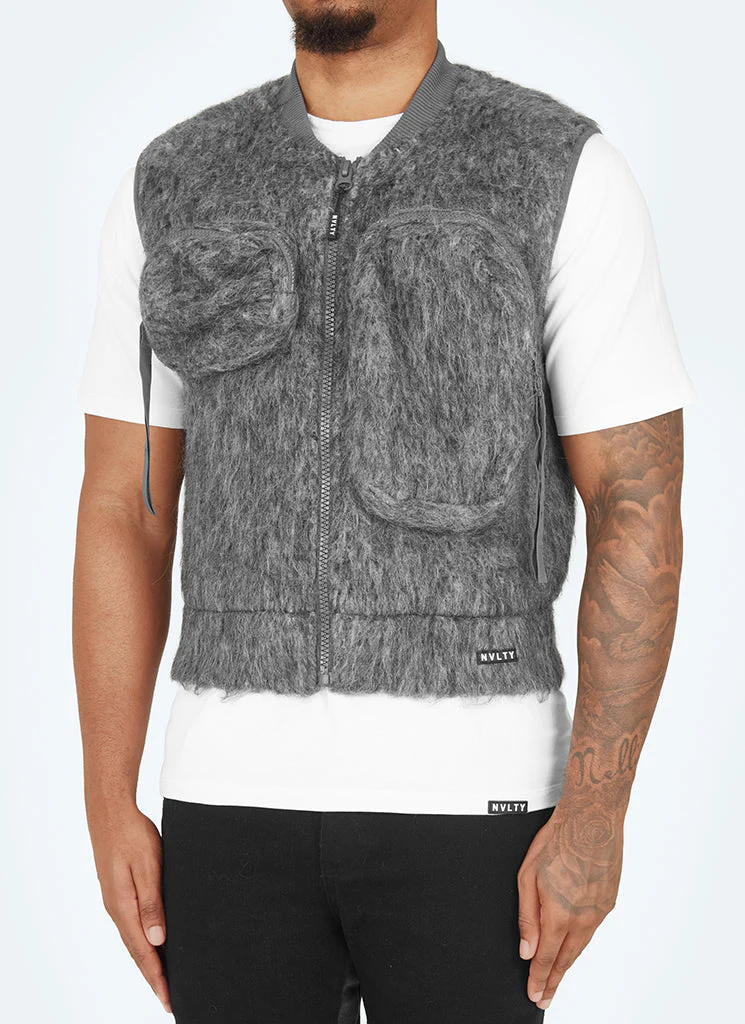 Mohair Multi Pocket Harness - Grey - Image 6