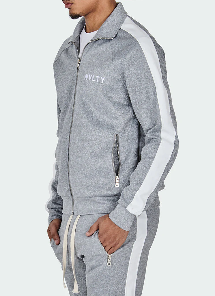 Panelled Track Jacket - Grey/White - Image 7