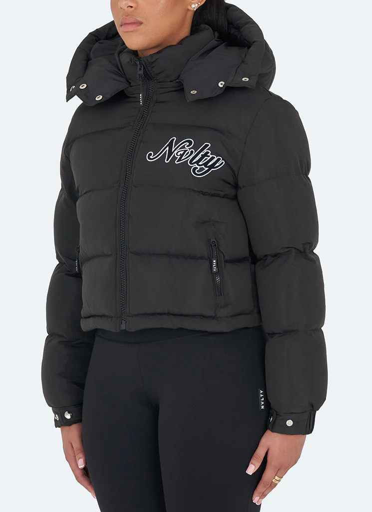 Signature Puffer Jacket - Black - Image 4