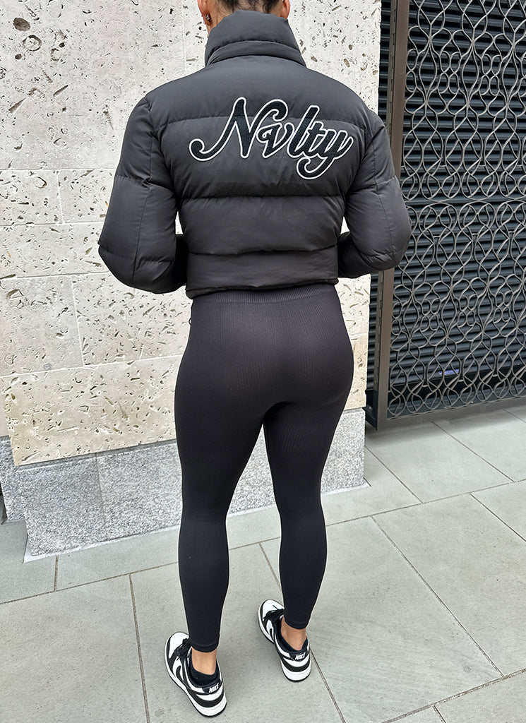 Signature Puffer Jacket - Black - Image 9