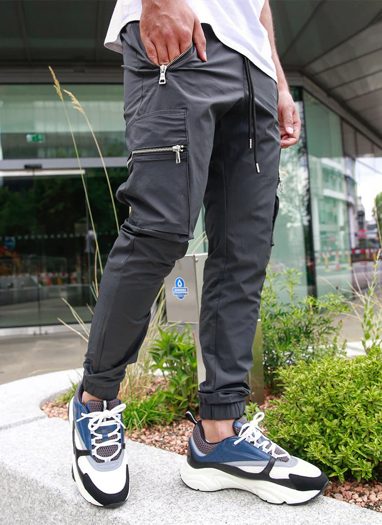 Tactical Track Pants - Charcoal Grey - Image 3