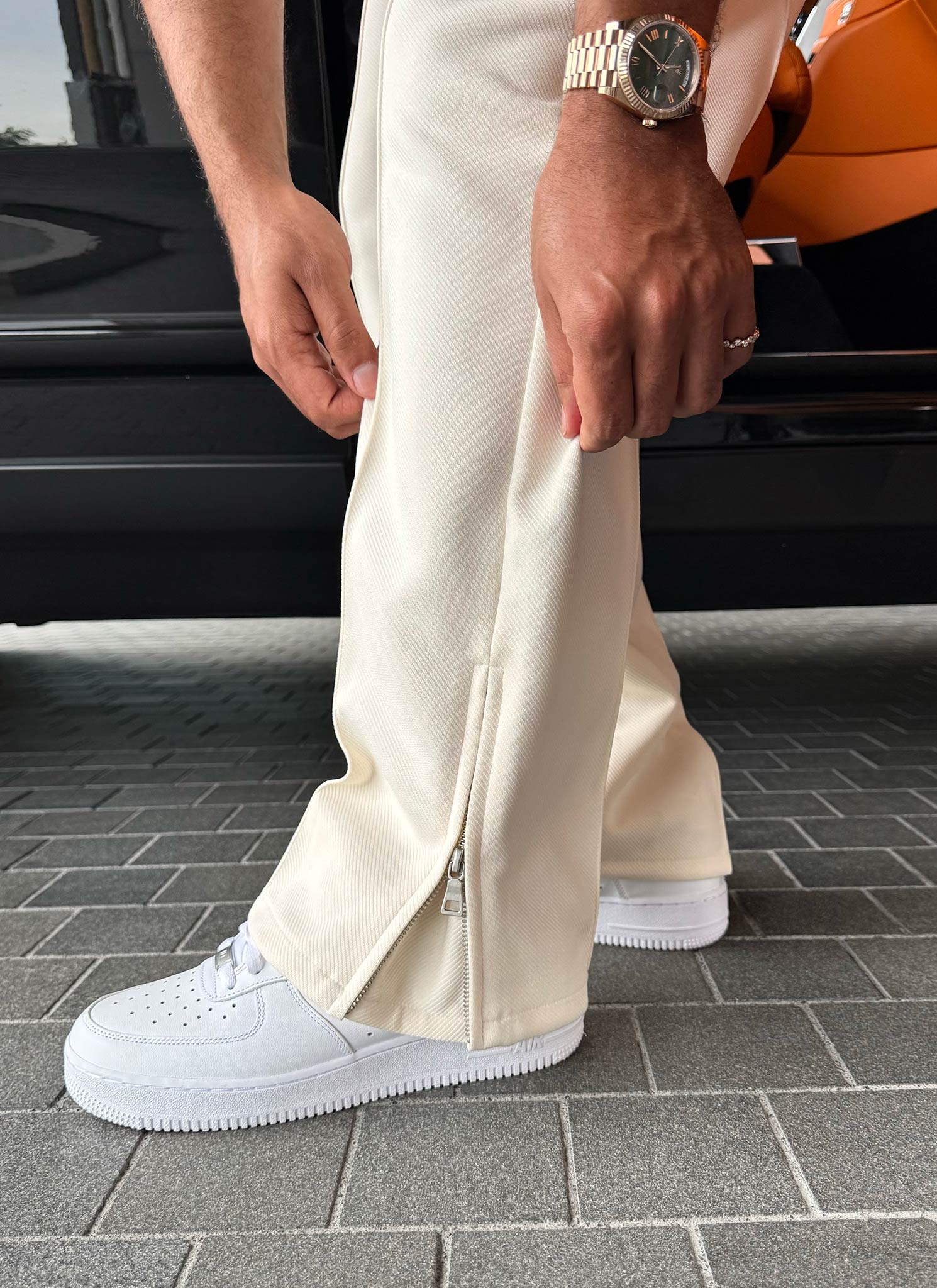 Twill Pleat Pants - Ivory - Image 11