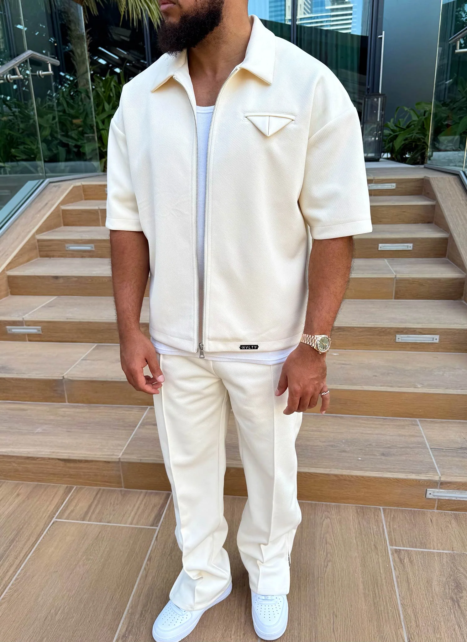 Twill Pleat Pants - Ivory - Image 13