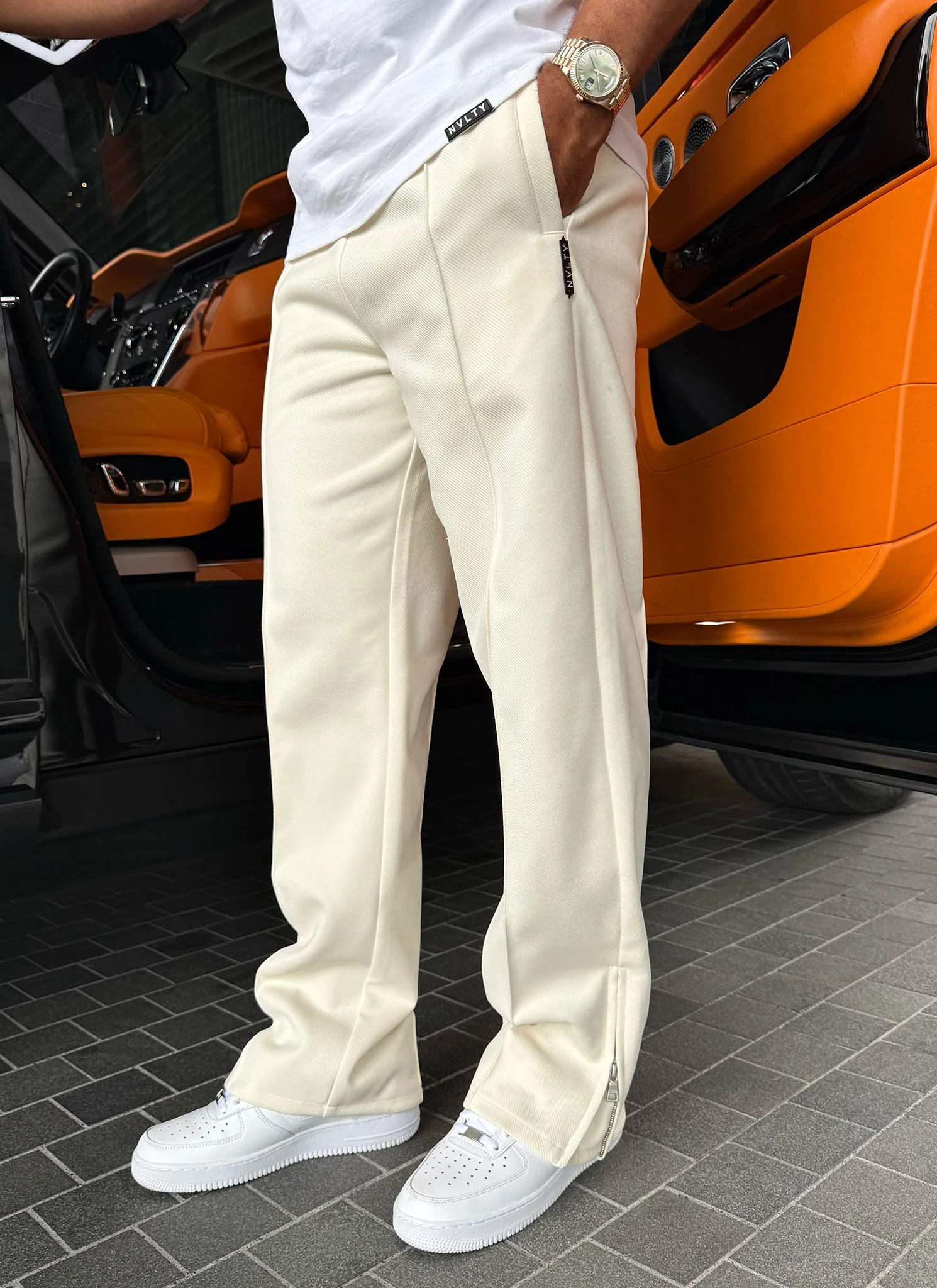 Twill Pleat Pants - Ivory - Image 8