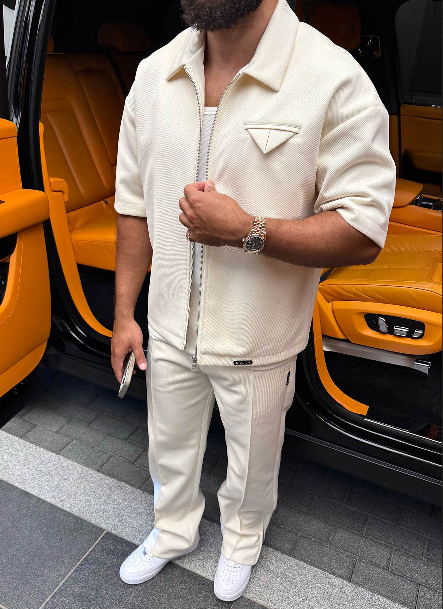 Twill Pocket Square Shirt - Ivory - Image 13