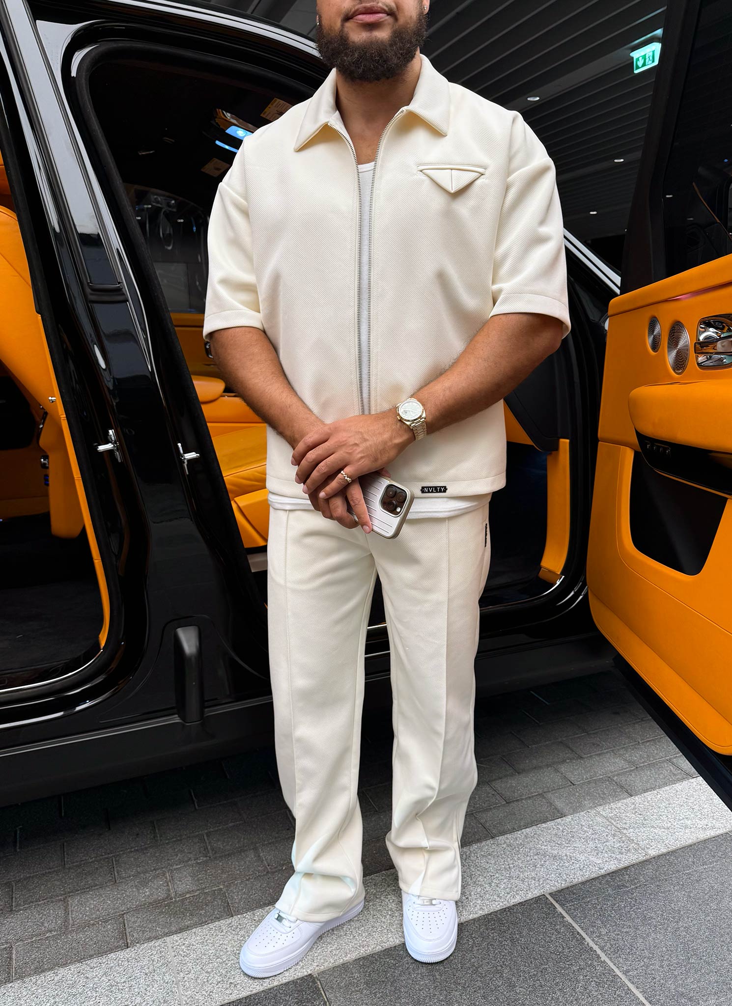 Twill Pocket Square Shirt - Ivory - Image 5