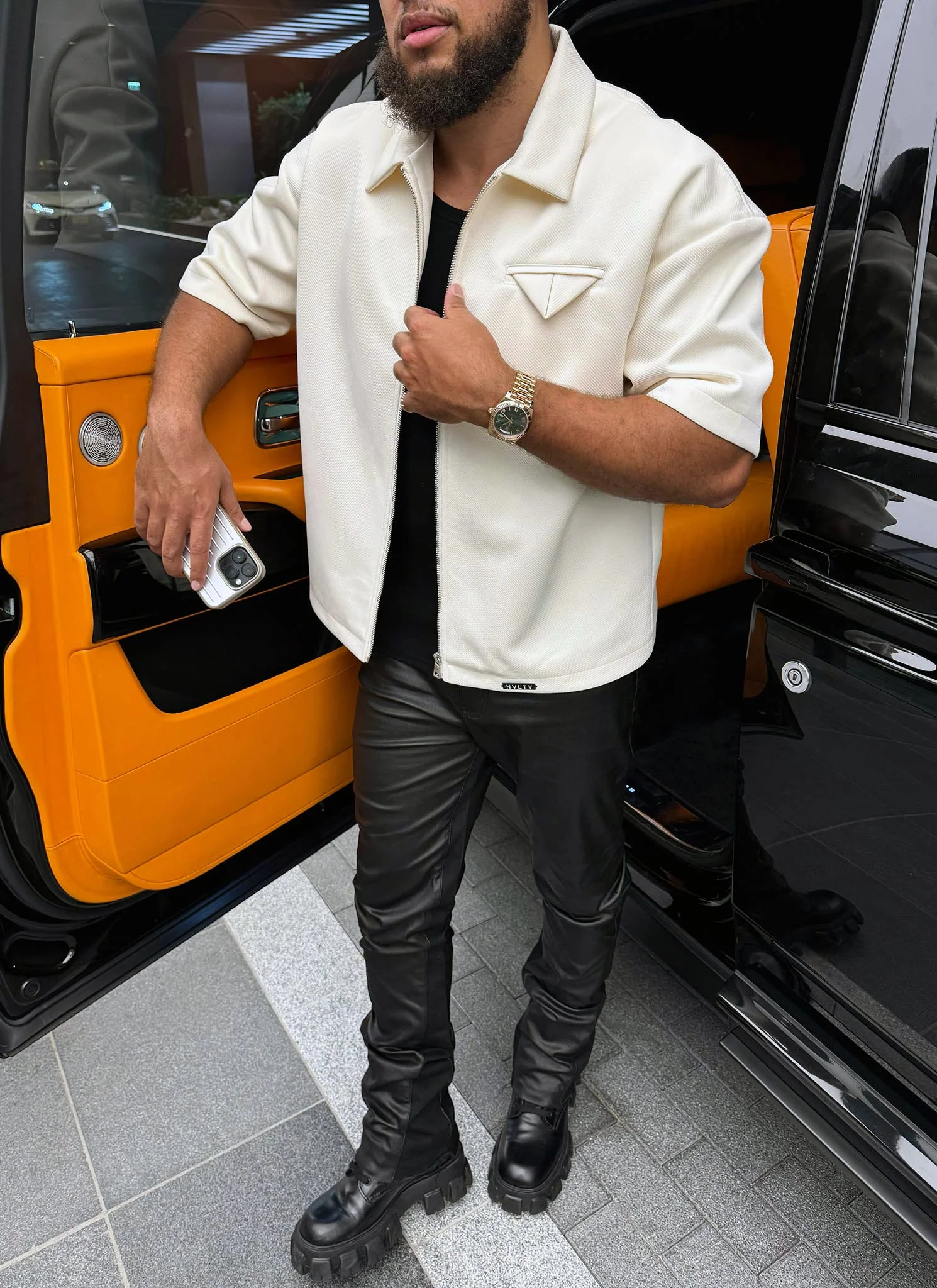 Twill Pocket Square Shirt - Ivory - Image 8