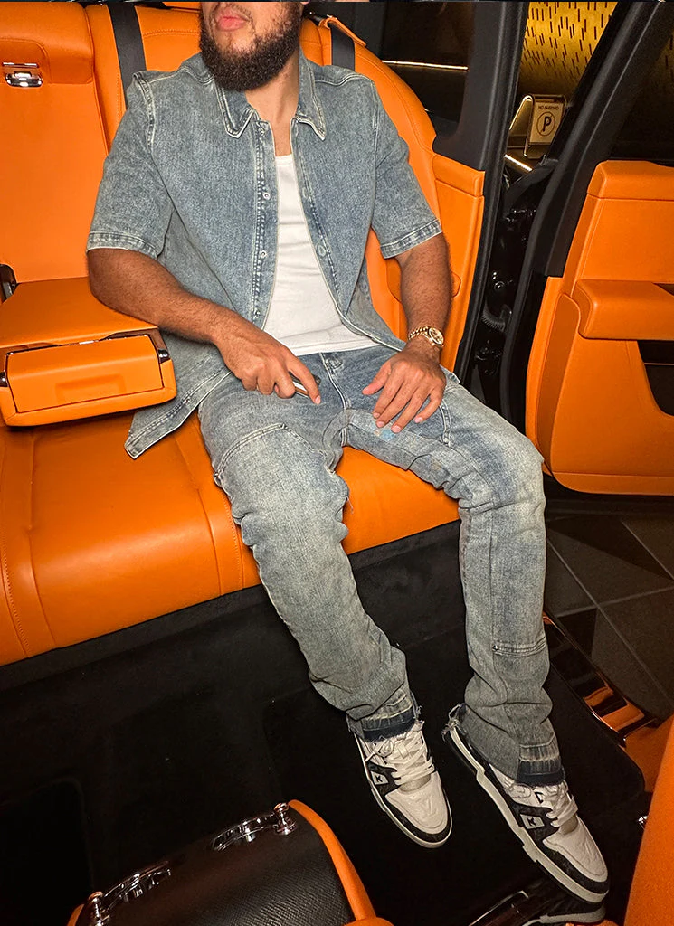 Vintage Carpenter Denim Shirt - Blue - Image 11