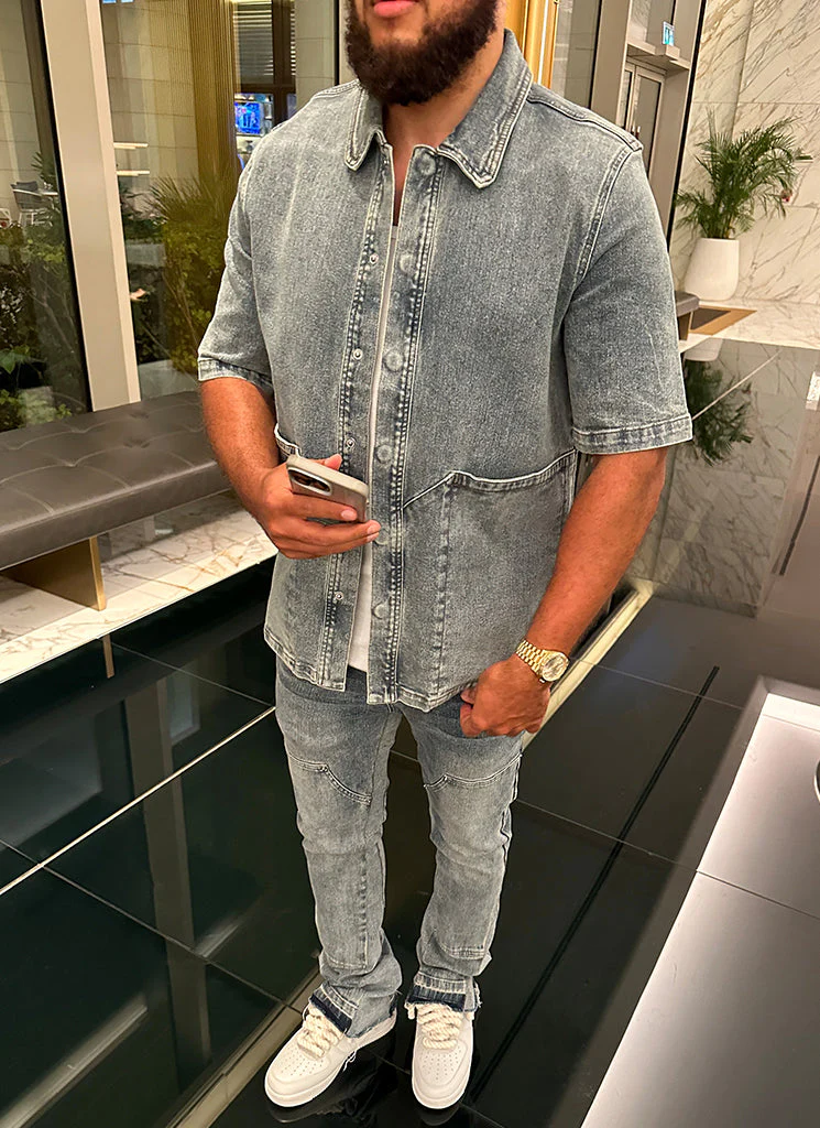 Vintage Carpenter Denim Shirt - Blue - Image 16