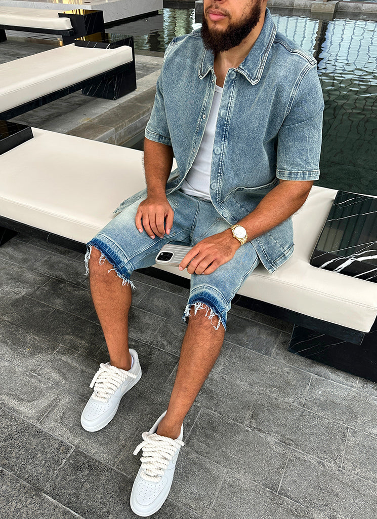 Vintage Carpenter Denim Shirt - Blue - Image 9