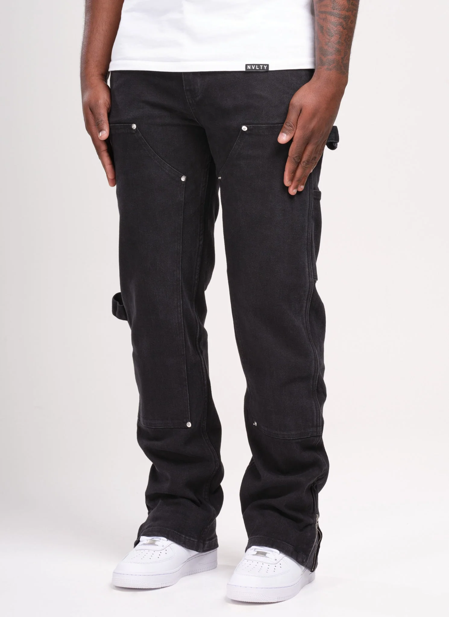 Vintage Carpenter Rivet Jeans - Black - Image 4