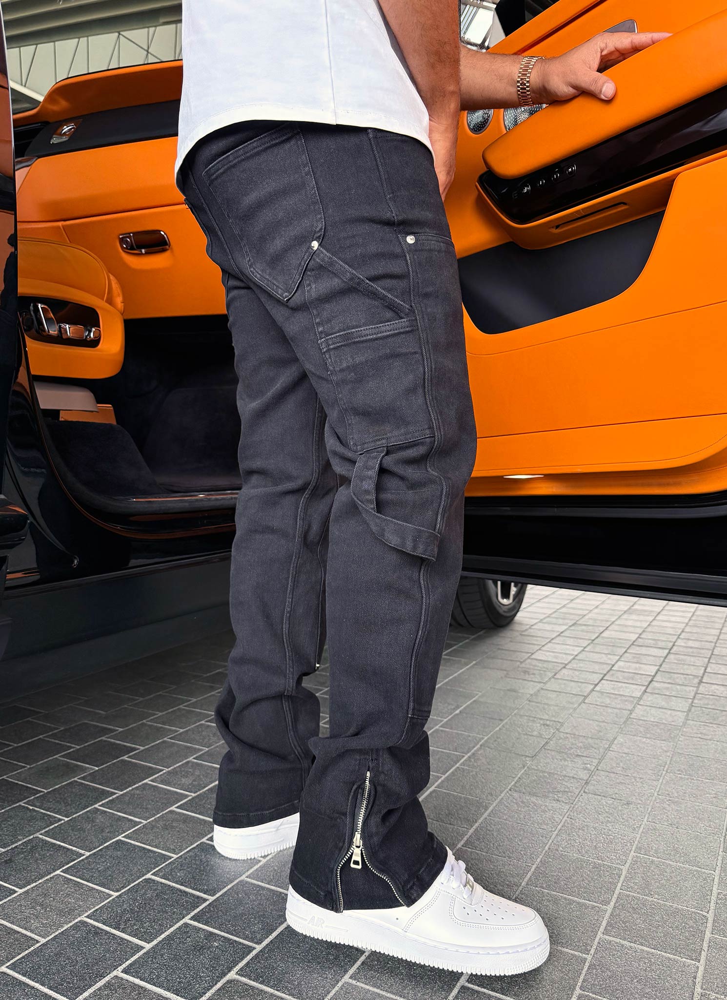 Vintage Carpenter Rivet Jeans - Black - Image 5