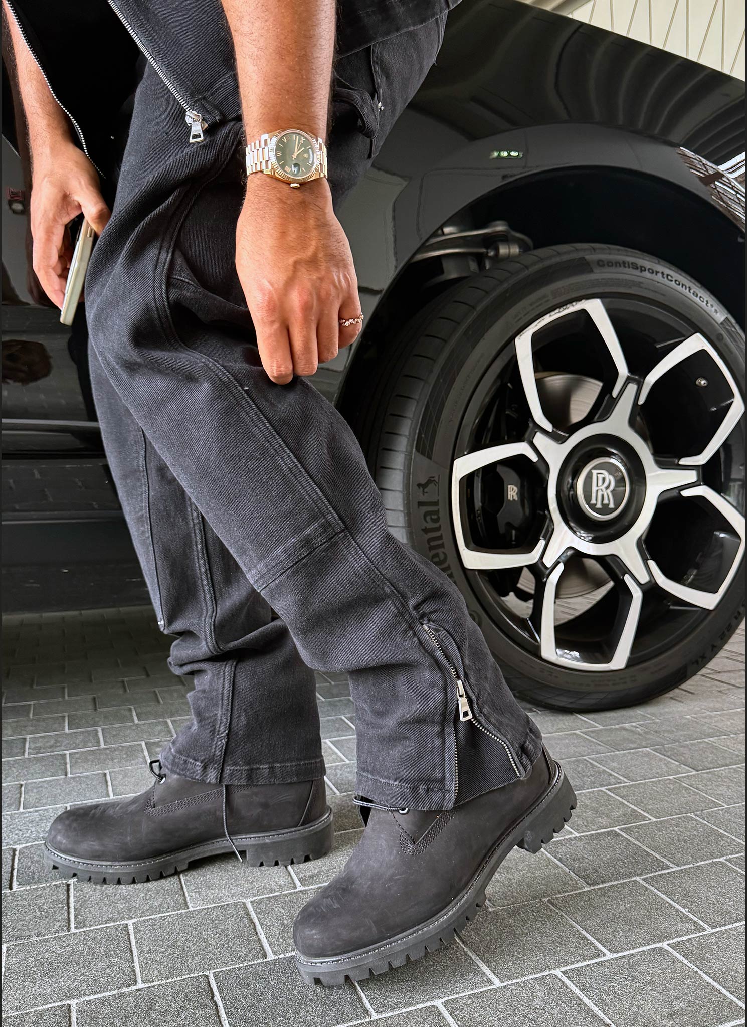 Vintage Carpenter Rivet Jeans - Black - Image 7