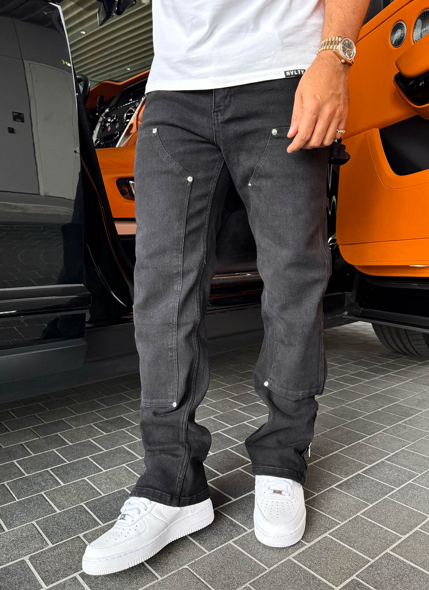 Vintage Carpenter Rivet Jeans - Black - Image 9