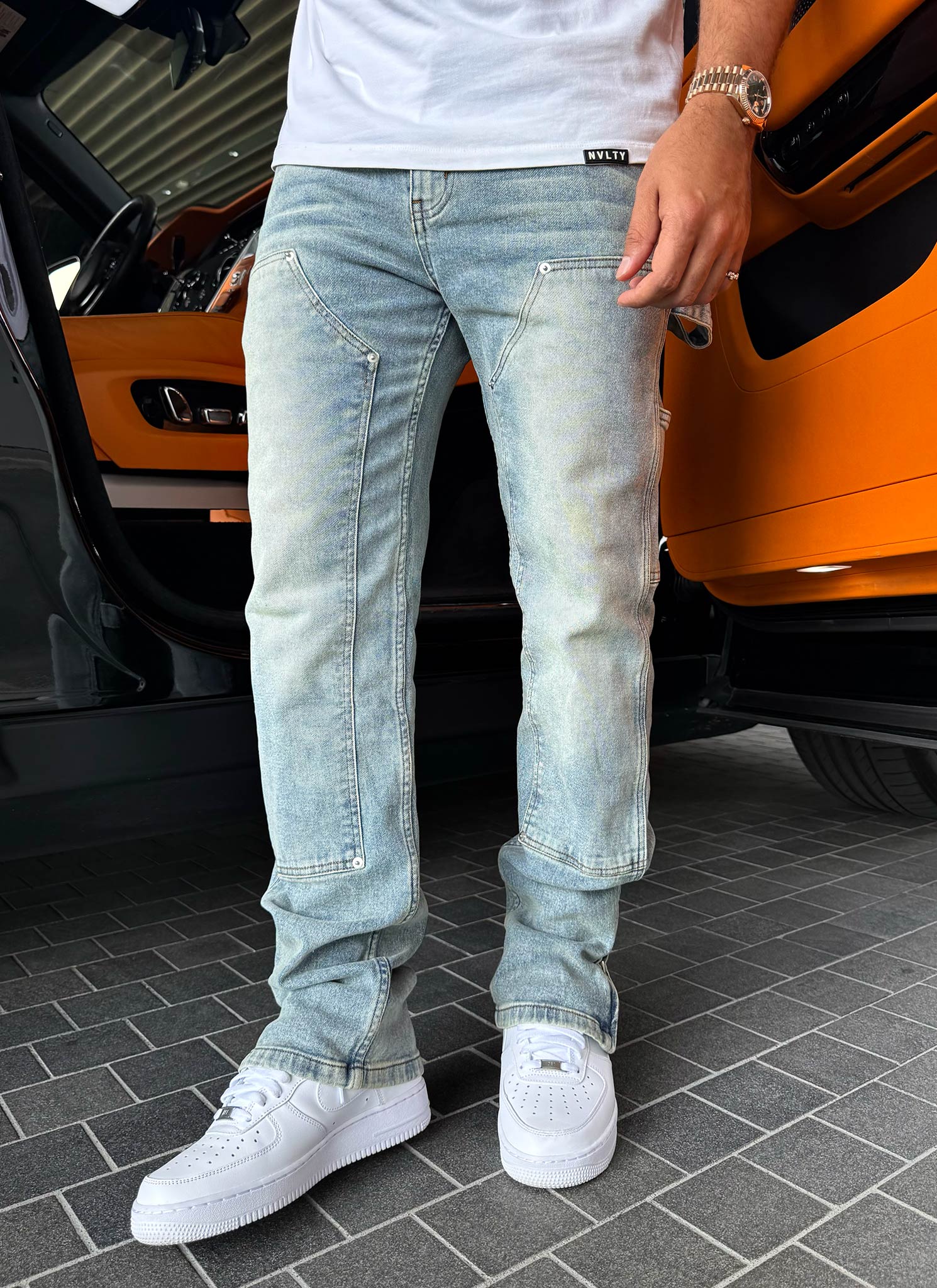 Vintage Carpenter Rivet Jeans - Blue - Image 11