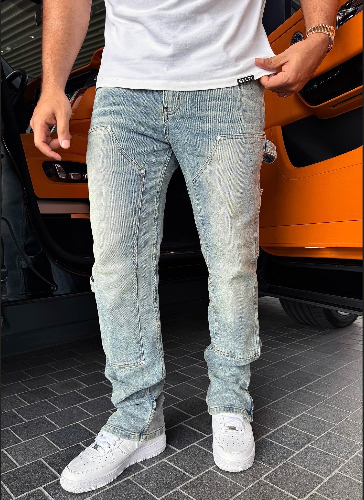 Vintage Carpenter Rivet Jeans - Blue - Image 5