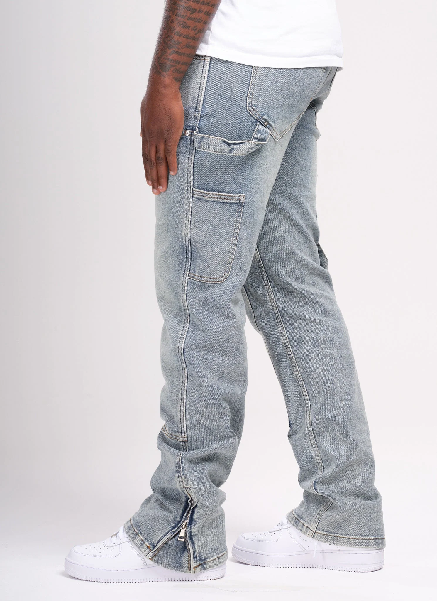 Vintage Carpenter Rivet Jeans - Blue - Image 6