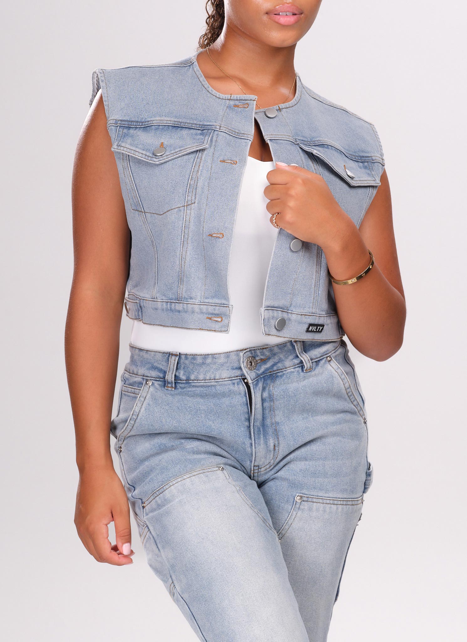 Vintage Denim Vest - Blue - Image 5