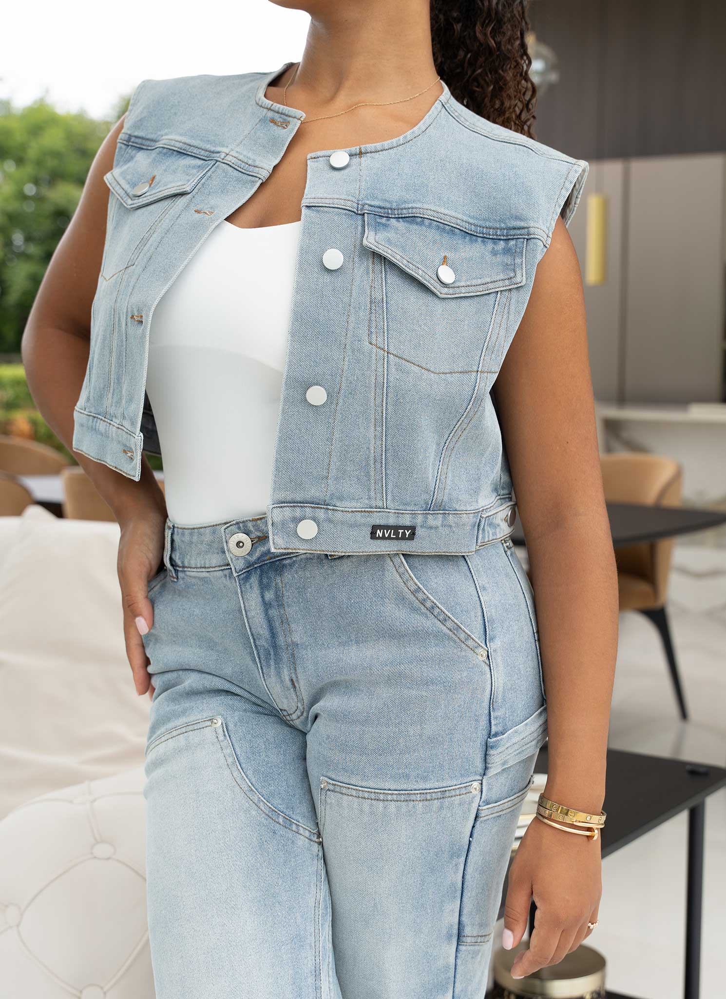 Vintage Denim Vest - Blue - Image 6