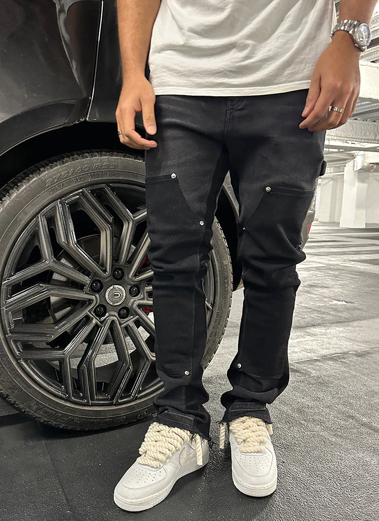 Vintage Flare Carpenter Jeans - Black - Image 3