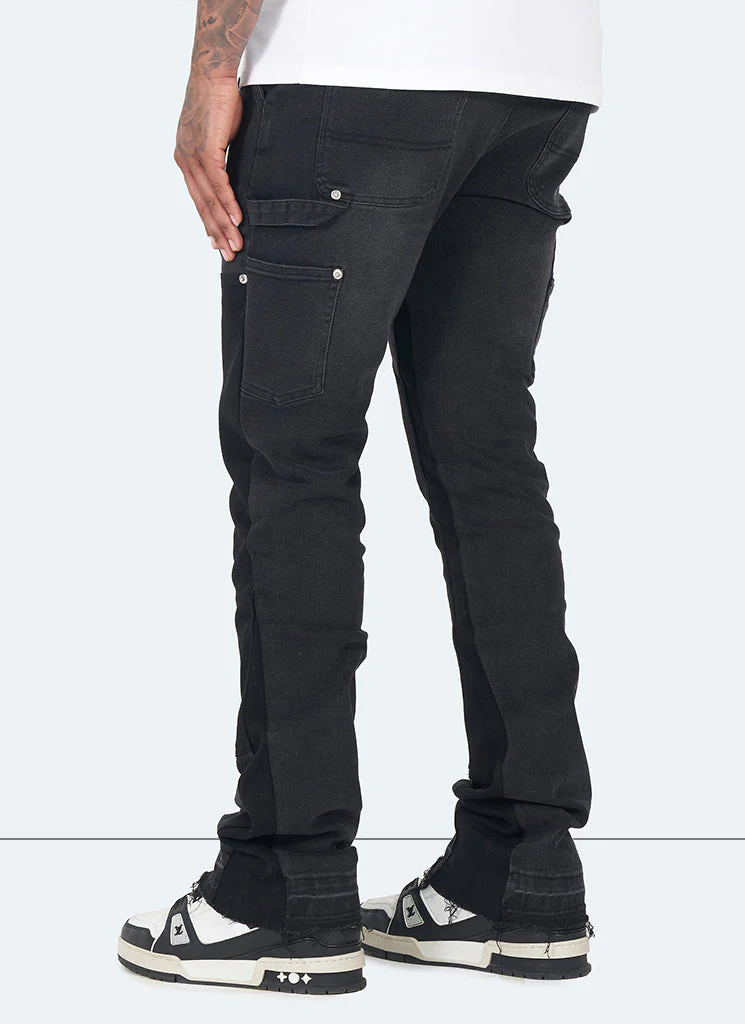 Vintage Flare Carpenter Jeans - Black - Image 4