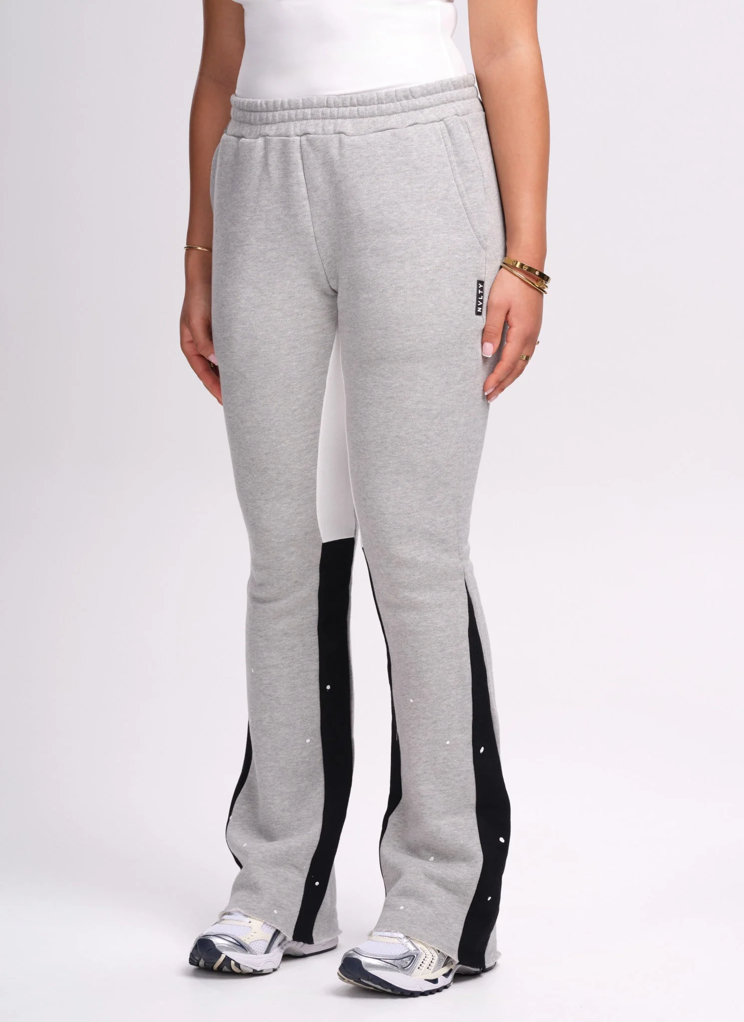 Vintage Flare Paint Joggers - Grey - Image 3