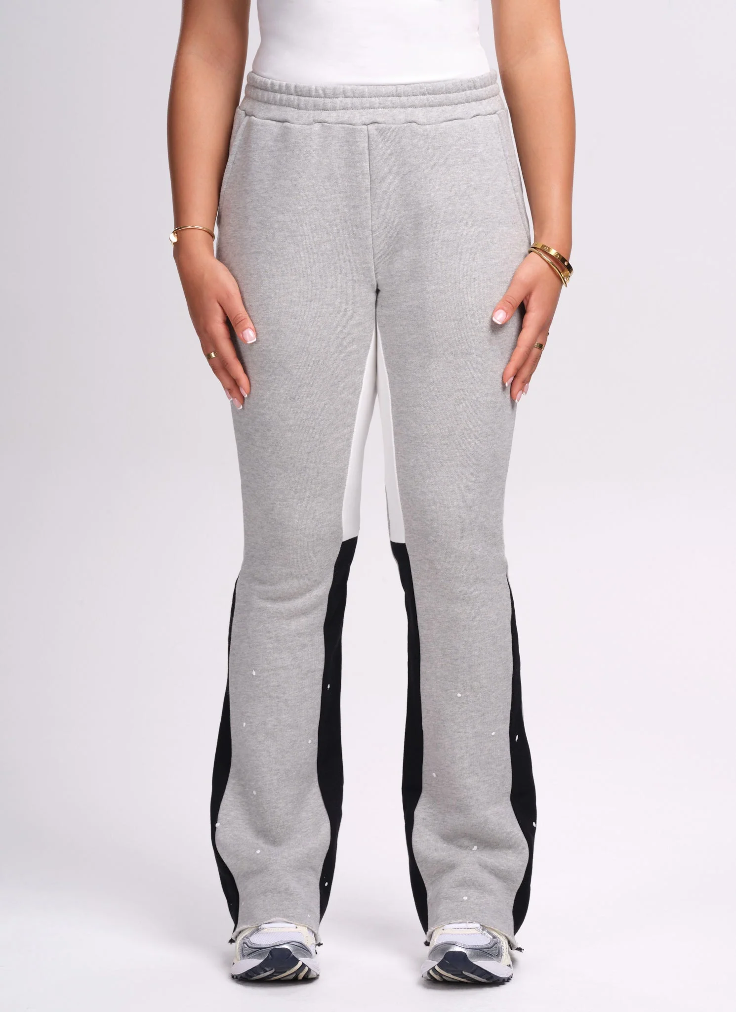Vintage Flare Paint Joggers - Grey - Image 6