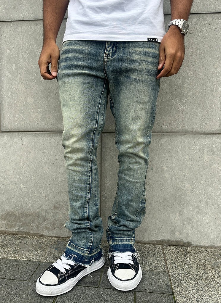 Vintage Flare Washed Jeans - Blue - Image 16