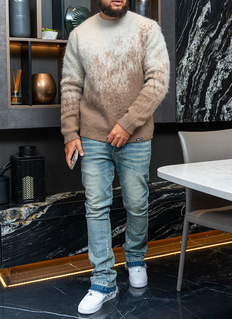 Vintage Flare Washed Jeans - Blue - Image 8