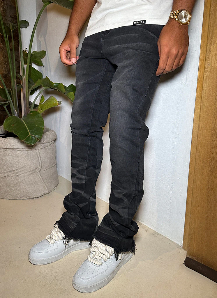 Vintage Flare Wave Jeans - Black - Image 5