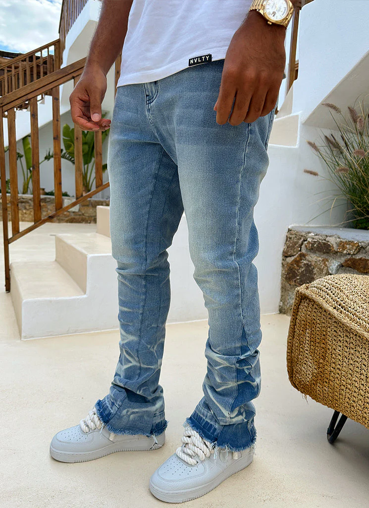 Vintage Flare Wave Jeans - Blue - Image 10