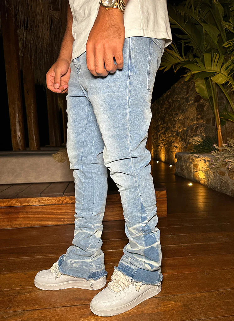 Vintage Flare Wave Jeans - Blue - Image 11