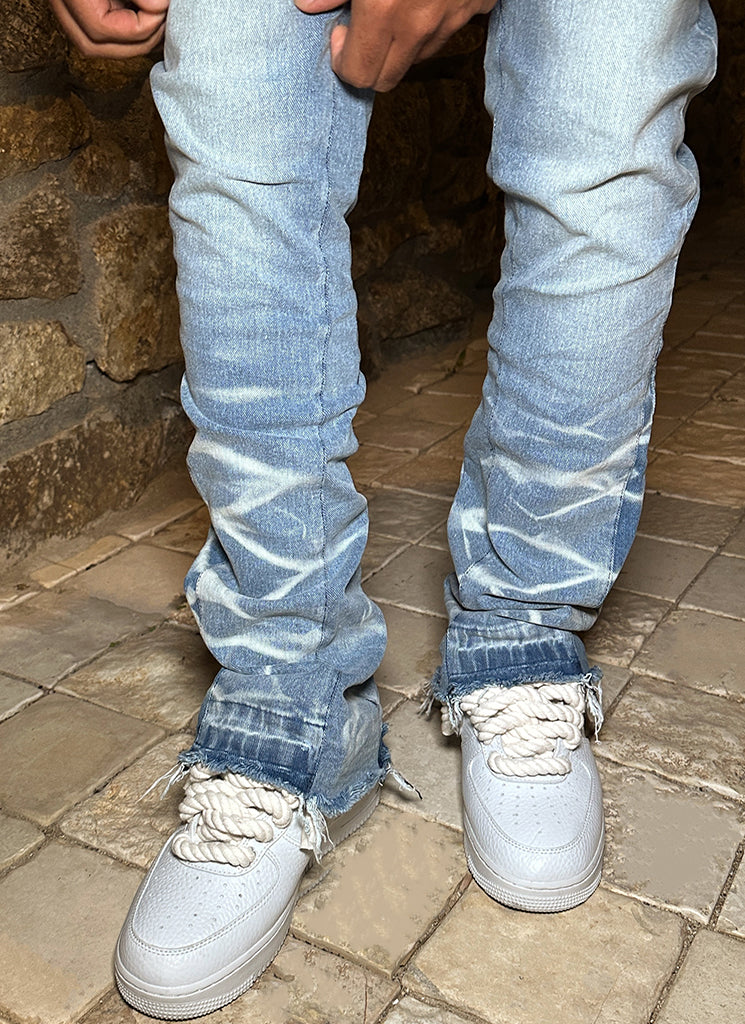 Vintage Flare Wave Jeans - Blue - Image 12