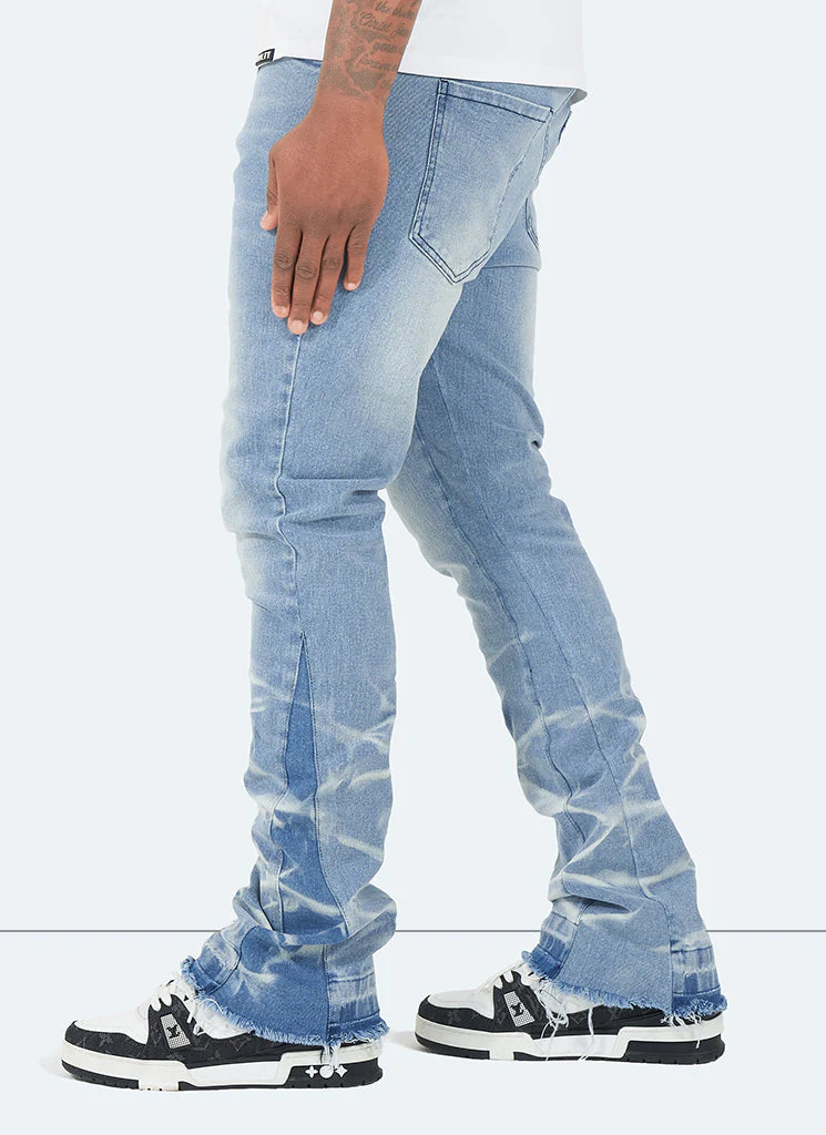 Vintage Flare Wave Jeans - Blue - Image 4