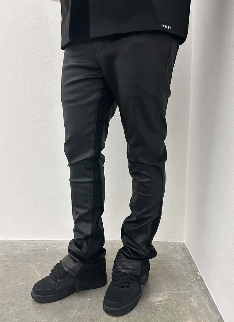 Vintage Flare Wax Jeans - Black - Image 3