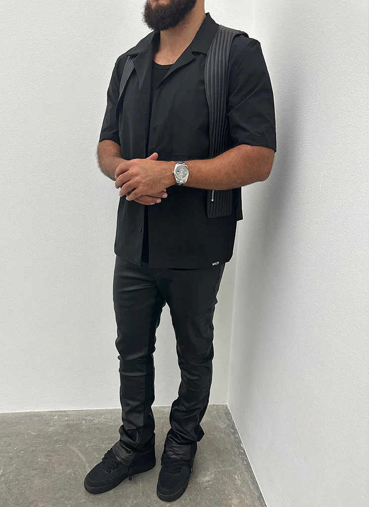 Vintage Flare Wax Jeans - Black - Image 6