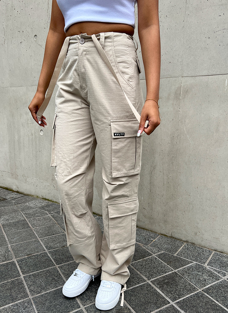 Vintage Wide Leg Cargos - Stone - Image 8
